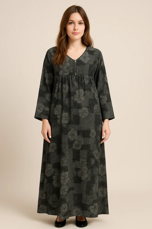 جلابية صيفيه كم طويل مشجر